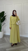 Premium Gömlek Elbise Sarı