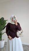 Premium Merserize Hırka | Mürdüm