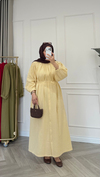 Teti Boydan Düğmeli Müslin Elbise | Butter Yellow