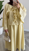 Volan Detaylı Pamuklu Takım | Butter Yellow
