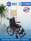 GK863LAJ-20 JET BLACK TRANSFER ALÜMİNYUM TEKERLEKLİ SANDALYE
