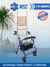 Sdm 9146L  4 Tekerlekli Katlanılabilir Walker Mavi-Bordo