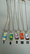 Çelik Renkli Mineli Tarot Plaka Kolye