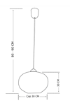 Ip Sarkıt Avize Büyük Boy Top Avize 30 Cm Çap Krem Rengi