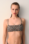 AMARELLEDesteksizCapetown Leopar Desenli Bralet Çıkarılabilir Pedli Bikini Üst