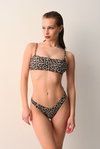 AMARELLEDesteksizCapetown Leopar Desenli Çıkarılabilir Pedli  Bikini Takım