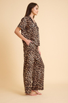 AMARELLEPijama TakımıCapetown Leopar Desenli Viskon, Düğmeli Pijama Takımı