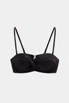 Bali Siyah Balenli Dolgulu Straplez Push-Up Bikini Üst