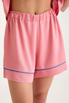 Dream Pembe Viskon Kumaş Kısa Kollu Şortlu Düğmeli Pijama Takım