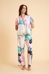 Paradise Çiçek Desenli Ultra Hafif  Viskon İpeksi Pijama Set