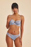 Paris Gri Mavi Dantelli Slip Külot