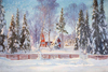 A House in Winter Landscape by Carl Ludwig Brandt