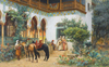 Frederick Arthur Bridgman Kuzey Afrika'da Ev Avlusu Kanvas Tablo