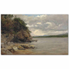 A Rocky Outcrop by a Lake Norway by Francis Danby as Art Print
