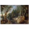 A Shepherd with his Flock in a Woody Landscape by Peter Paul Rubens as Art Print