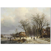 A Wooded Winter Landscape by Johann Bernard Klombeck as Fine Art Print