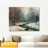 Adolf Kaufmann River Landscape In Winter Art Print