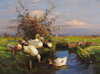 Alexander Koester Seven Ducks At The Ditch Art Print