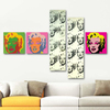 Andy Warhol Marilyn Monroe 5 Parçalı Set Kanvas Tablo