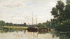 Boats on the Oise by Charles Francois Daubigny