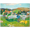 Paul Gauguin Breton Manzarası ve Domuzlar Kanvas Tablo