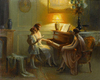 Delphin Enjolras Piyano Başında Kanvas Tablo