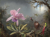 Martin Johnson Heade Cattleya Orkidesi ve Üç Sinek Kuşu Kanvas Tablo