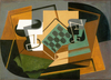 Chessboard Glass and Dish by Juan Gris
