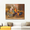 Chicken Rooster and Chicks by Edgar Hunt as Fine Art Print