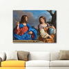 Christ and the Woman of Samaria at the Well by Guercino as Fine Art Print