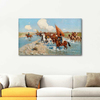 Circassian Riders Cross a River by Franz Roubaud as Art Print