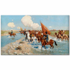 Circassian Riders Cross a River by Franz Roubaud as Art Print