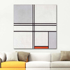 Piet Mondrian Kompozisyon (No. 1) Gri-Kırmızı Kanvas Tablo