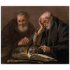 Hendrick ter Brugghen Democritus ve Heraclitus Kanvas Tablo