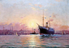 In the Harbor of Istanbul by Diyarbakirli Tahsin as Art Print