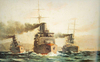 Turkish Warships by Diyarbakirli Tahsin as Art Print