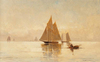 Emil Carlsen Akşam Vakti Yelkenliler Kanvas Tablo
