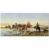 Arab Caravan Crossing a Ford by Eugene Alexis Girardet