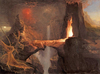 Expulsion Moon and Firelight by Thomas Cole as Art Print