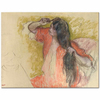 Edgar Degas Kırmızı Sabahlıklı Kadın Saçını Tarıyor Kanvas Tablo