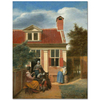Figures in a Courtyard Behind a House by Pieter de Hooch
