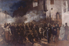 Gustave Courbet Yangına Koşan İtfayeciler Kanvas Tablo