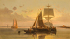 Fishing Boats at Sunset by Abraham Hulk