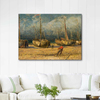 Fishing Boats at the Shore by Aleksander Gierymski as Fine Art Print