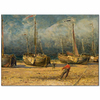 Fishing Boats at the Shore by Aleksander Gierymski as Fine Art Print