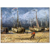 Fishing Boats at the Shore by Aleksander Gierymski as Fine Art Print