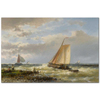 Fishing Boats Running Out Of Port Against The Tide by Abraham Hulk as Fine Art Print