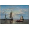 Fishing Vessels On Calm Waters by Abraham Hulk as Fine Art Print