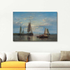 Fishing Vessels On Calm Waters by Abraham Hulk as Fine Art Print
