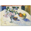 Flowers and a Bowl of Fruit by Paul Gauguin as Fine Art Print